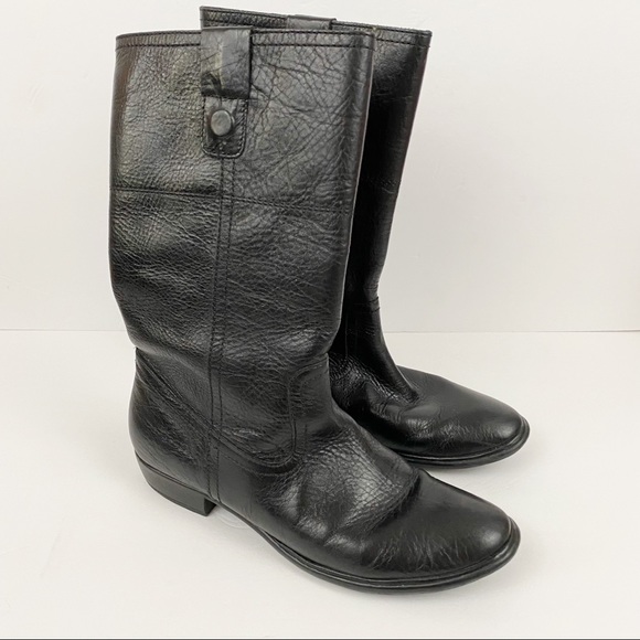 Bottines Femme Nicole En Cuir Noir - Style Métal, Boucles Et Rivets - Taille US 8 - Occasion
